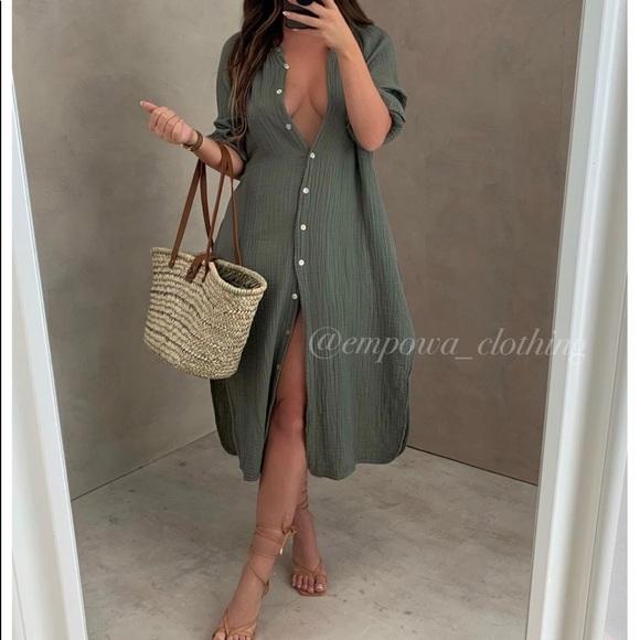 The Isla Oversized Shirt Dress - Picture 1 of 4